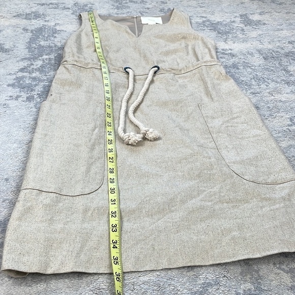 Maeve Anthropologie Linen Blend Flaxen Dress Sleeveless Rope Waist Beige Sz 0 - Picture 8 of 12